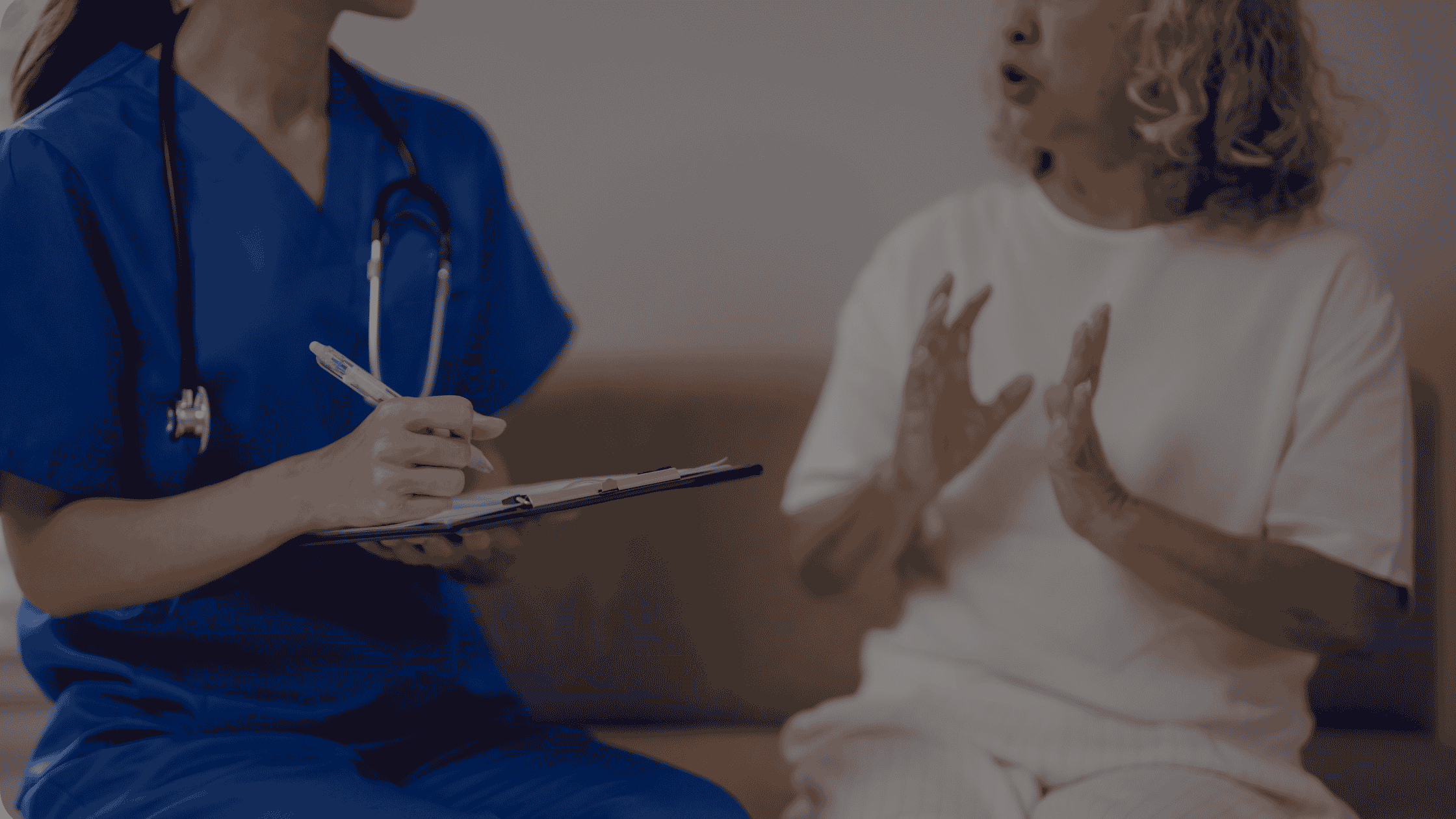 Patient discussing psychiatric medication management with a mental healthcare provider