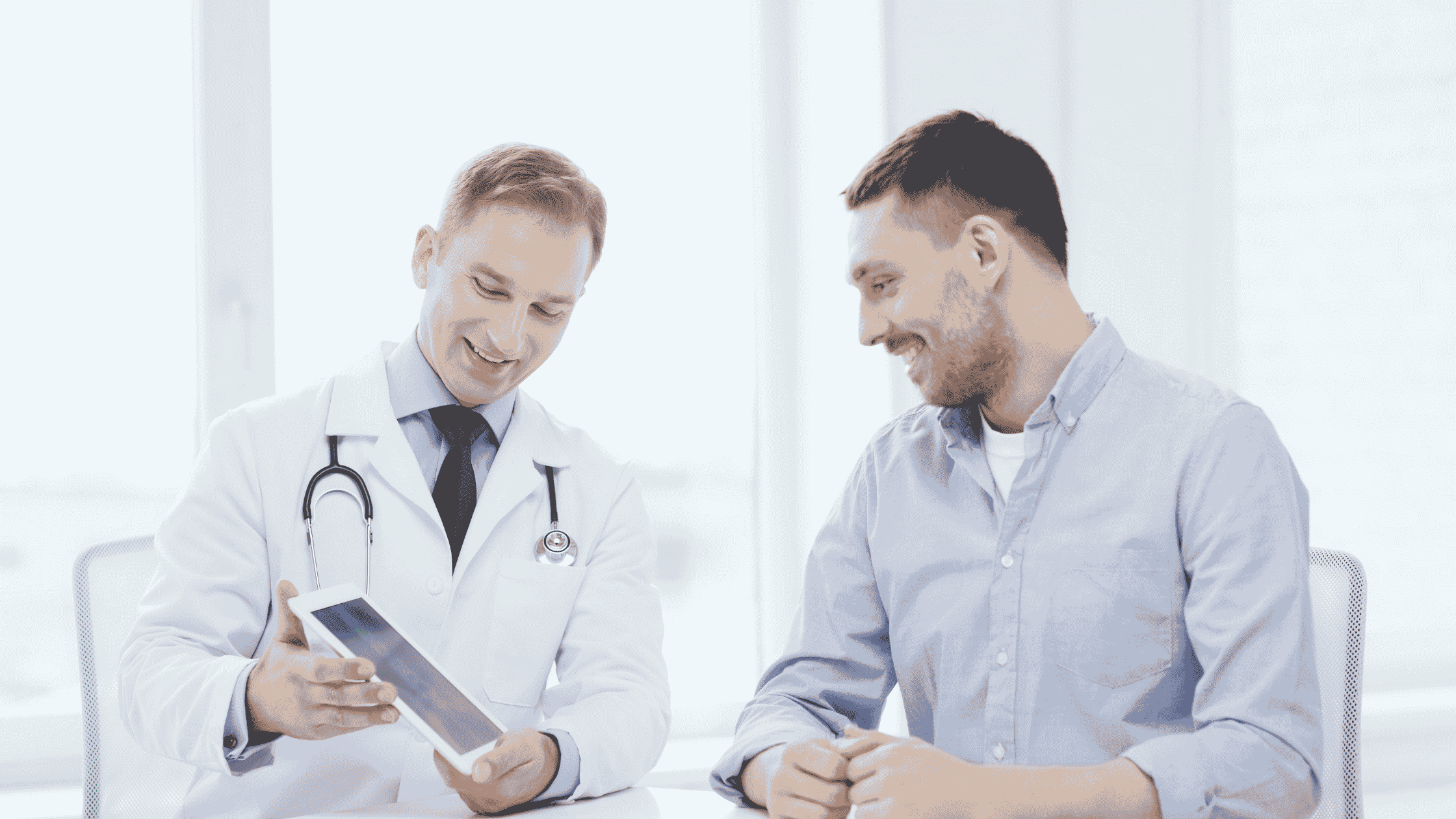 Healthcare provider reviewing hormone testing before BHRT with a patient