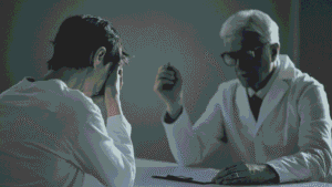 Patient discussing antidepressant treatment with a psychiatric healthcare provider