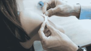 Patient receiving IV hydration therapy at a wellness clinic