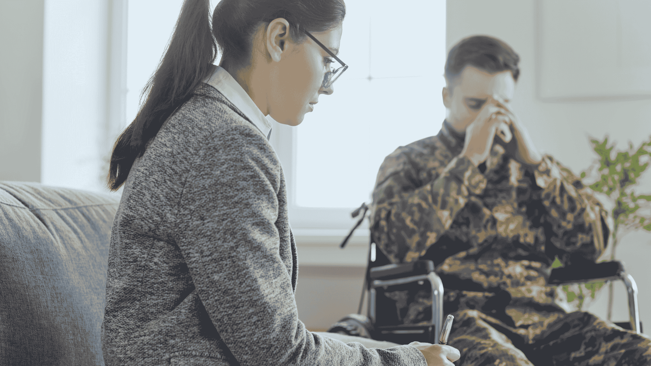 Veteran discussing mental health treatment options with a healthcare provider